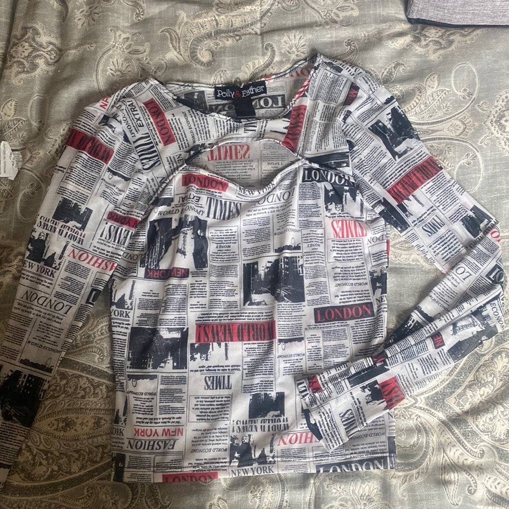 Mesh news print top